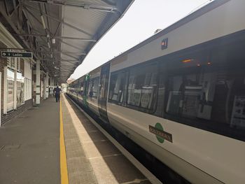 Train at railroad station platform