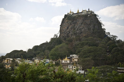 View of buildings on cliff