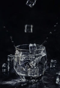 Close-up of water in glass on table