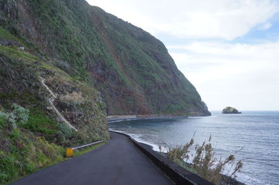 View of road leading towards sea