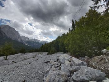 Scenic view of rocky mountains against sky