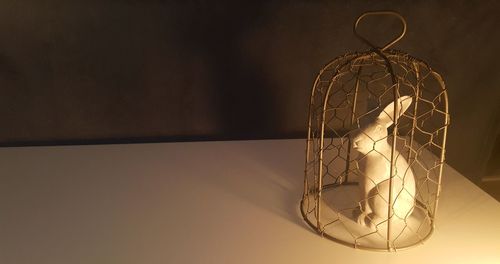 Close-up of decoration hanging on table