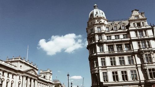 Low angle view of historic buildings against sky