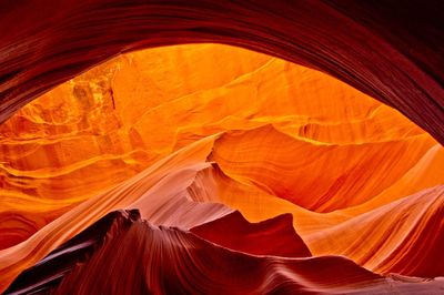 Low angle view of rock formation at antelope canyon