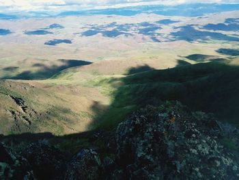 Aerial view of dramatic landscape