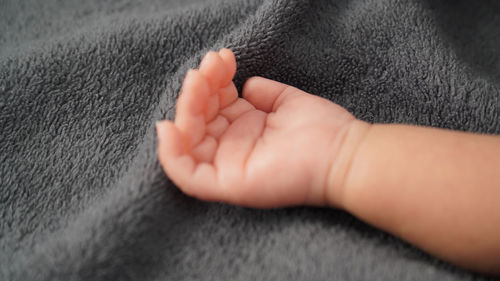 Close-up of baby hand