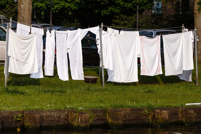 Clothes drying on clothesline