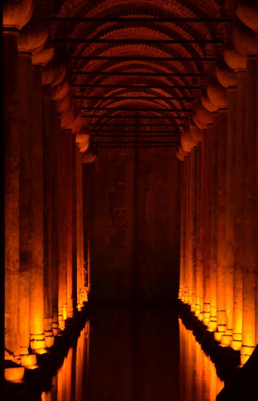 architecture, built structure, architectural column, in a row, column, corridor, illuminated, no people, travel destinations, architectural feature, repetition, the way forward, diminishing perspective, tourism