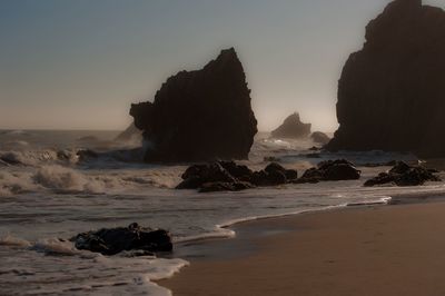 View of rocks on beach