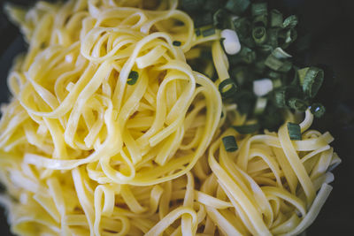 Close-up of egg noodles