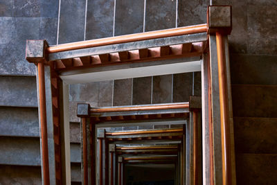 Low angle view of spiral staircase of building