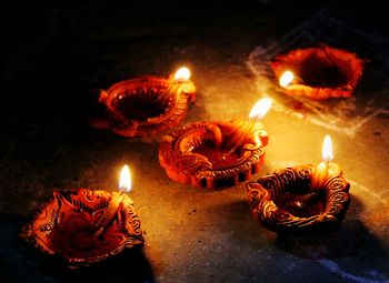 Close-up of lit candles