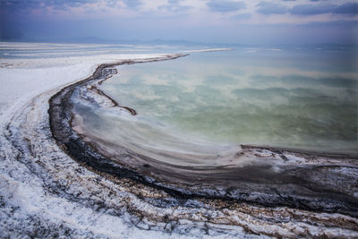 High angle view of beach