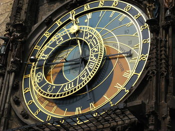 Low angle view of prague astronomical clock