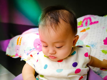 Close-up of cute baby girl