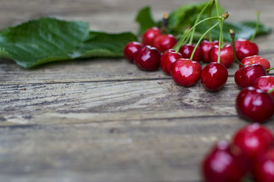 Close-up of strawberries on table