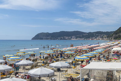 High angle view of beach against sky