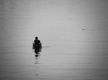 Woman standing in water