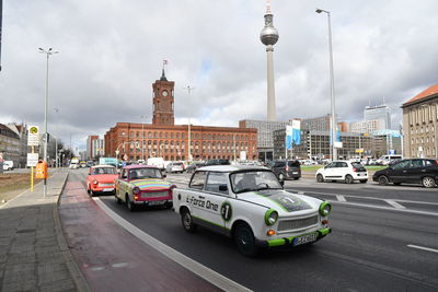 Cars on city street