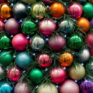 Full frame shot of christmas baubles