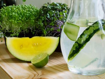 Close-up of drink on table