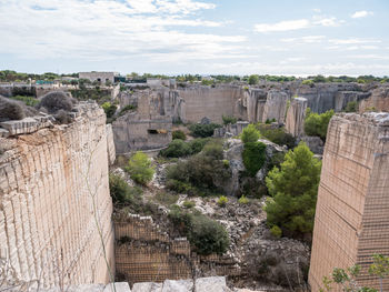 Panoramic view of historic building against sky