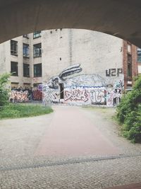 Graffiti on building in city