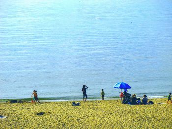 Tourists on shore