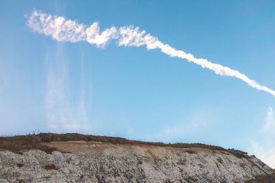 Low angle view of vapor trail in sky