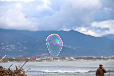 View of bubbles against bright sun