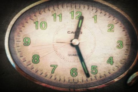 text, communication, number, time, indoors, clock, western script, circle, close-up, accuracy, clock face, minute hand, wall clock, instrument of time, geometric shape, capital letter, roman numeral, high angle view, no people, guidance