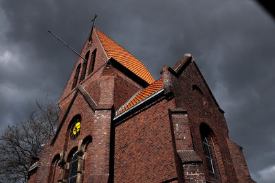 Low angle view of temple against sky