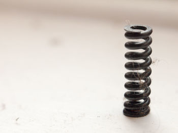 Close-up of spiral on table