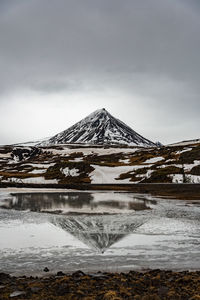 Snow covered mountain against sky