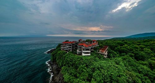 High angle view of sea against sky