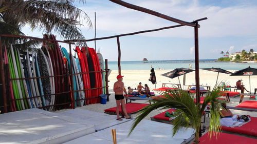 Panoramic view of beach against sky