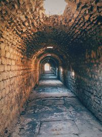 Empty corridor along walls