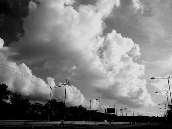 View of road against cloudy sky