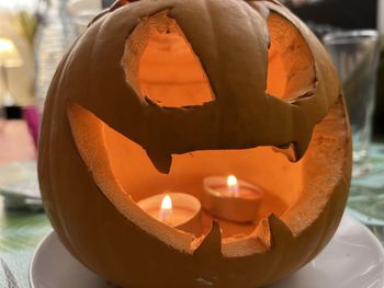 Close-up of jack o lantern