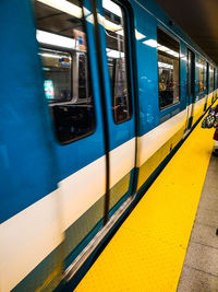 Train at railroad station platform