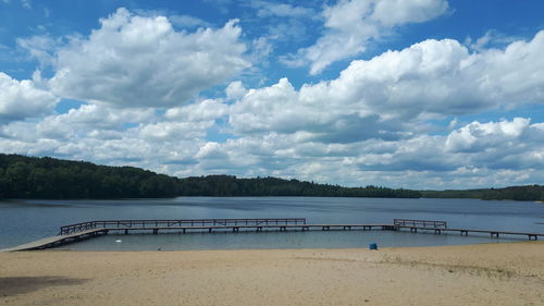 Scenic view of beach against sky