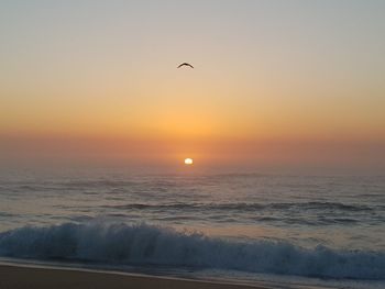 View of sea against sky during sunset