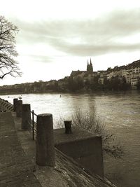 View of river against cloudy sky