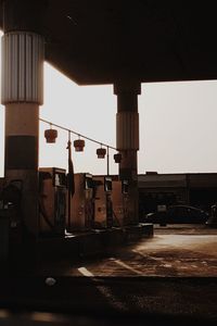 Train in city against clear sky