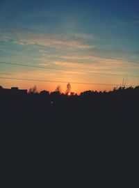 Silhouette of landscape at sunset