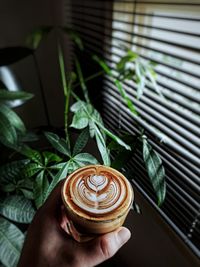 Cropped hand of woman holding coffee