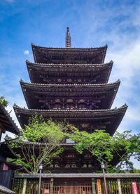 Low angle view of traditional building against sky