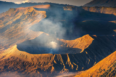 Panoramic view of volcanic mountain