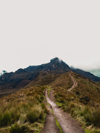Scenic view of mountains against clear sky