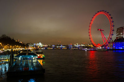 Illuminated city at night